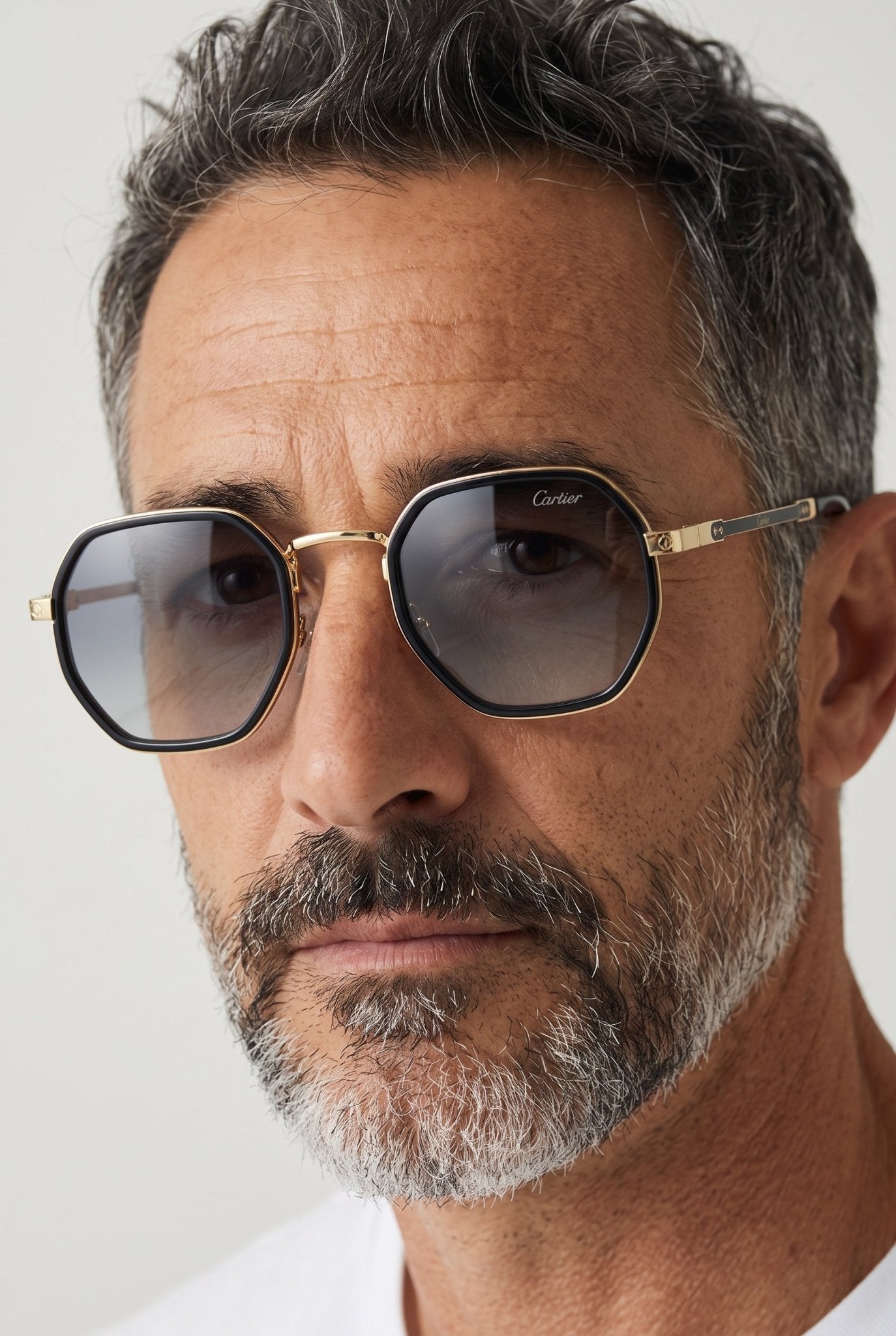 Cartier Octagonal Sunglasses – Gold Black 🕶️✨ - MASTERPIECE