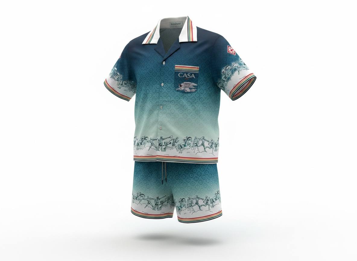 🌊 Casablanca Gradient Summer Set – Luxury Resort Co - Ord Outfit 🩳👕✨ - MASTERPIECE