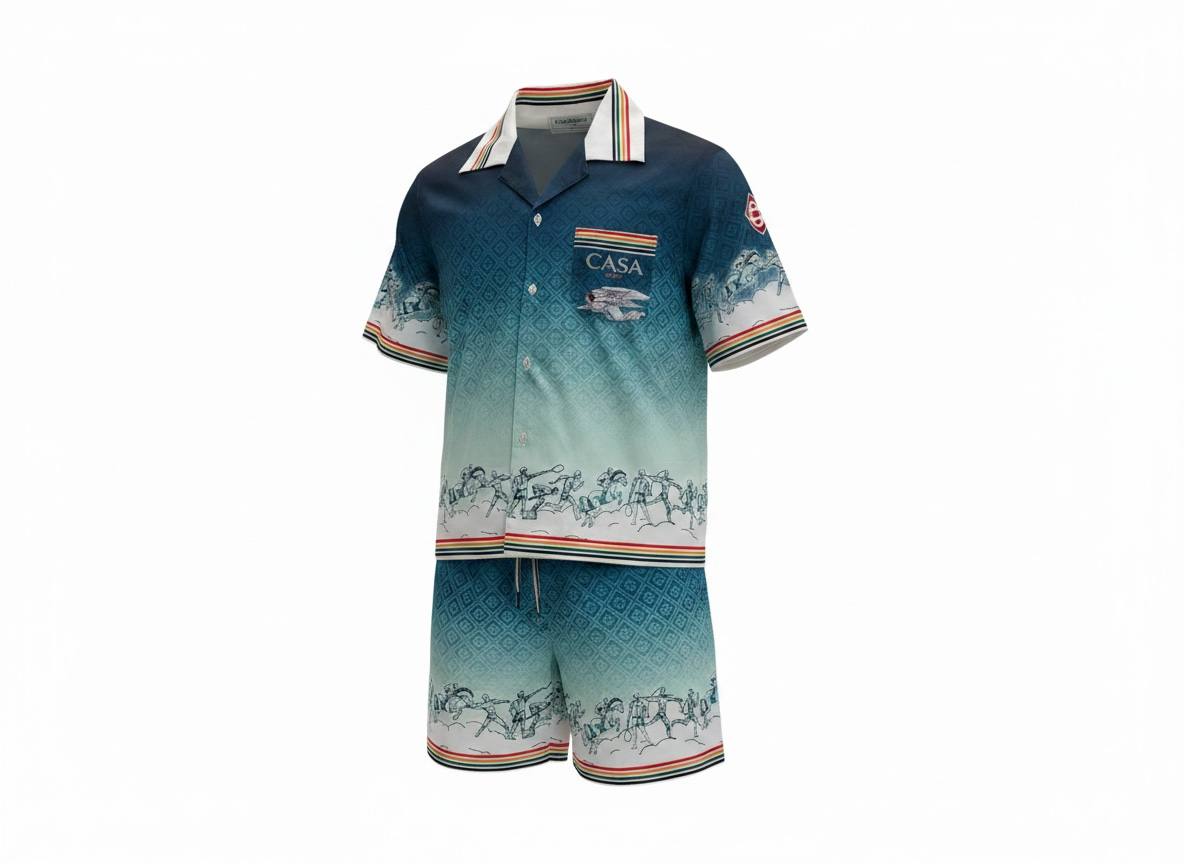🌊 Casablanca Gradient Summer Set – Luxury Resort Co - Ord Outfit 🩳👕✨ - MASTERPIECE