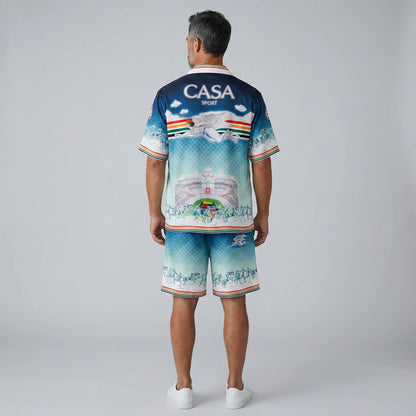 🌊 Casablanca Gradient Summer Set – Luxury Resort Co - Ord Outfit 🩳👕✨ - MASTERPIECE