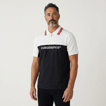 🖤 Casablanca Signature Contrast Zip Polo Shirt ⚪ - MASTERPIECE