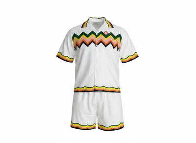 🌈 Casablanca Zigzag Summer Set – Signature Luxury Co - Ord Outfit 🩳👕🔥 - MASTERPIECE