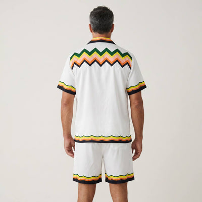 🌈 Casablanca Zigzag Summer Set – Signature Luxury Co - Ord Outfit 🩳👕🔥 - MASTERPIECE
