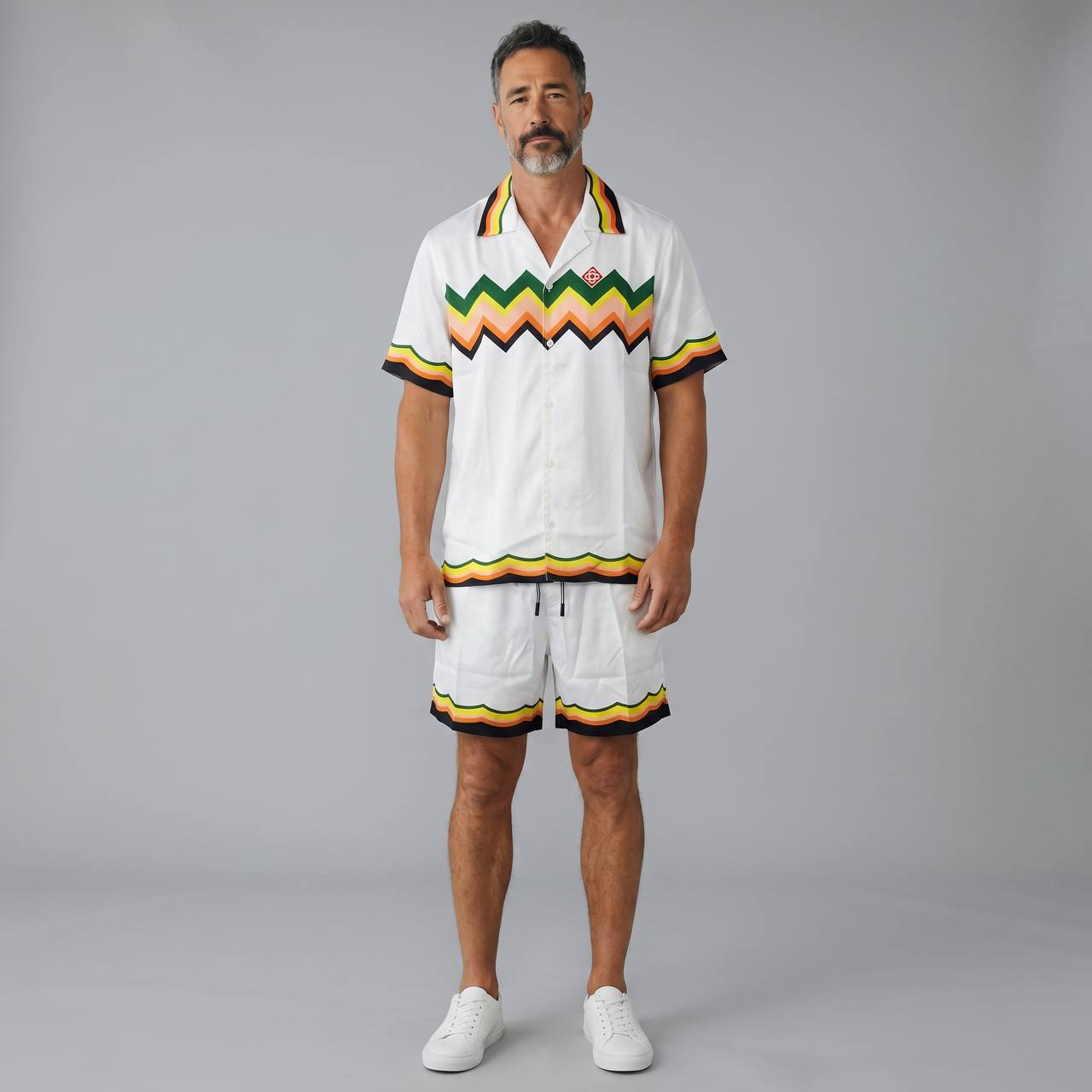 🌈 Casablanca Zigzag Summer Set – Signature Luxury Co - Ord Outfit 🩳👕🔥 - MASTERPIECE