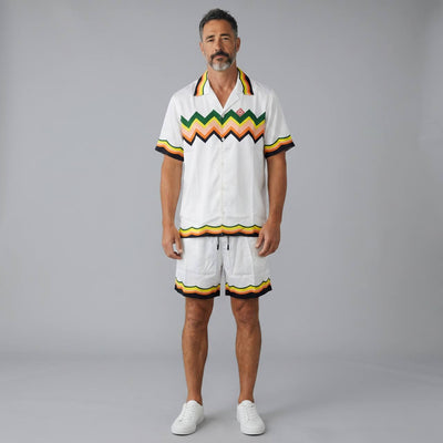 🌈 Casablanca Zigzag Summer Set – Signature Luxury Co - Ord Outfit 🩳👕🔥 - MASTERPIECE