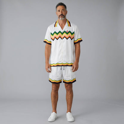 🌈 Casablanca Zigzag Summer Set – Signature Luxury Co - Ord Outfit 🩳👕🔥 - MASTERPIECE
