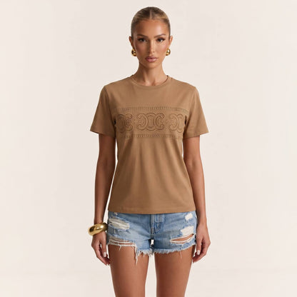 Celine Camel Triomphe Logo T-Shirt 🤎✨ - MASTERPIECE
