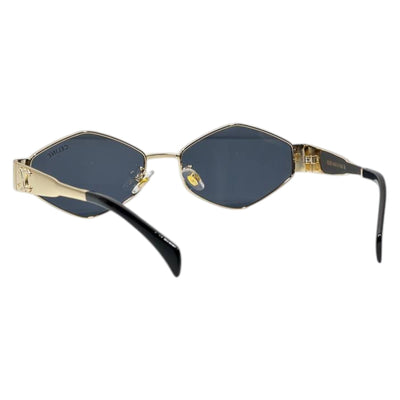 Celine Luxury Geometric Sunglasses – Gold Metal Frame with Black Lenses ✨🕶️ - MASTERPIECE