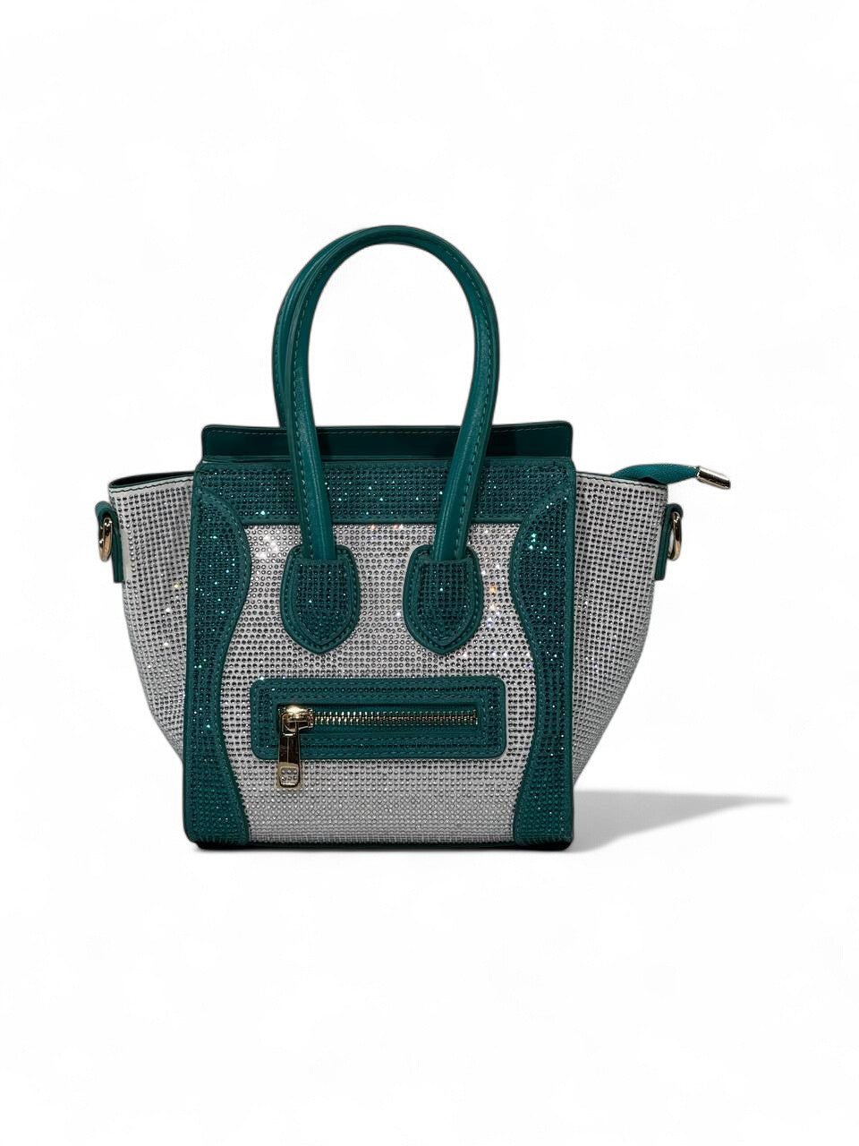 Céline Nano Luggage Crystal Mini Tote — Green & Silver - MASTERPIECE