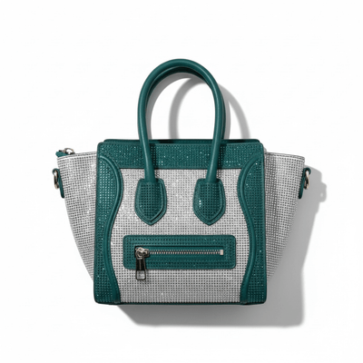 Céline Nano Luggage Crystal Mini Tote — Green & Silver - MASTERPIECE