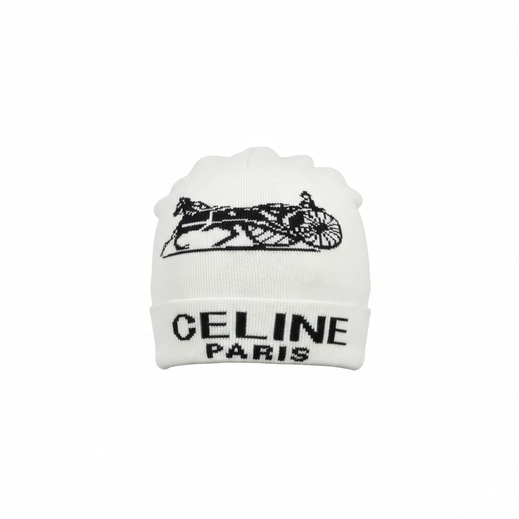 Celine Paris Beanie — White - MASTERPIECE