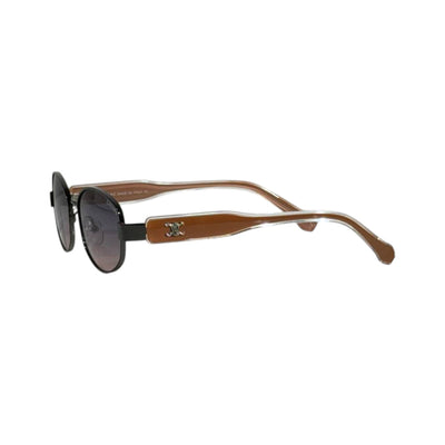 Celine Round Sunglasses 🕶️ | Black Frame Brown Temple Gradient Lens - MASTERPIECE