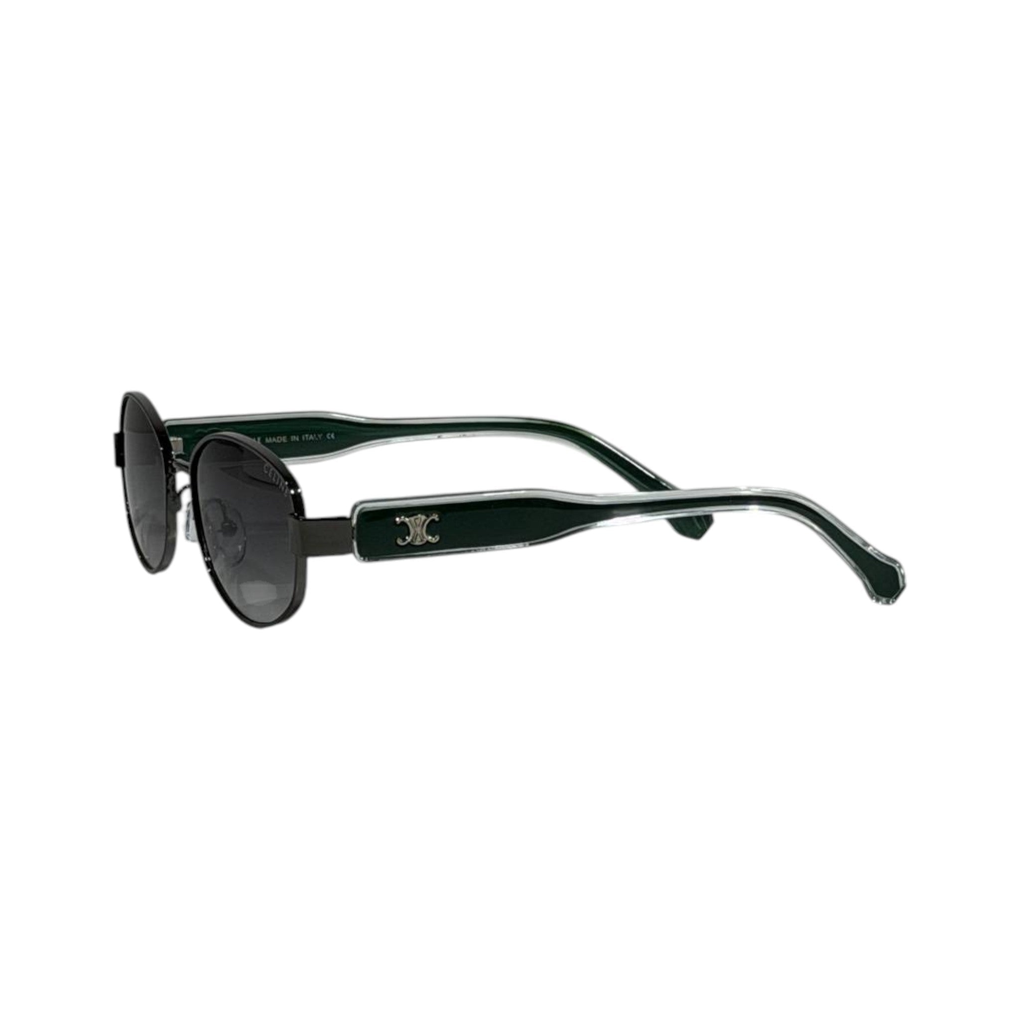 Celine Round Sunglasses 🕶️ | Black Frame with Green Arms - MASTERPIECE