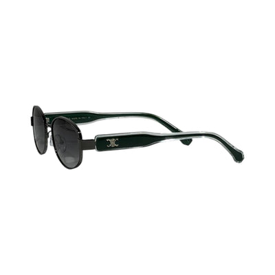 Celine Round Sunglasses 🕶️ | Black Frame with Green Arms - MASTERPIECE