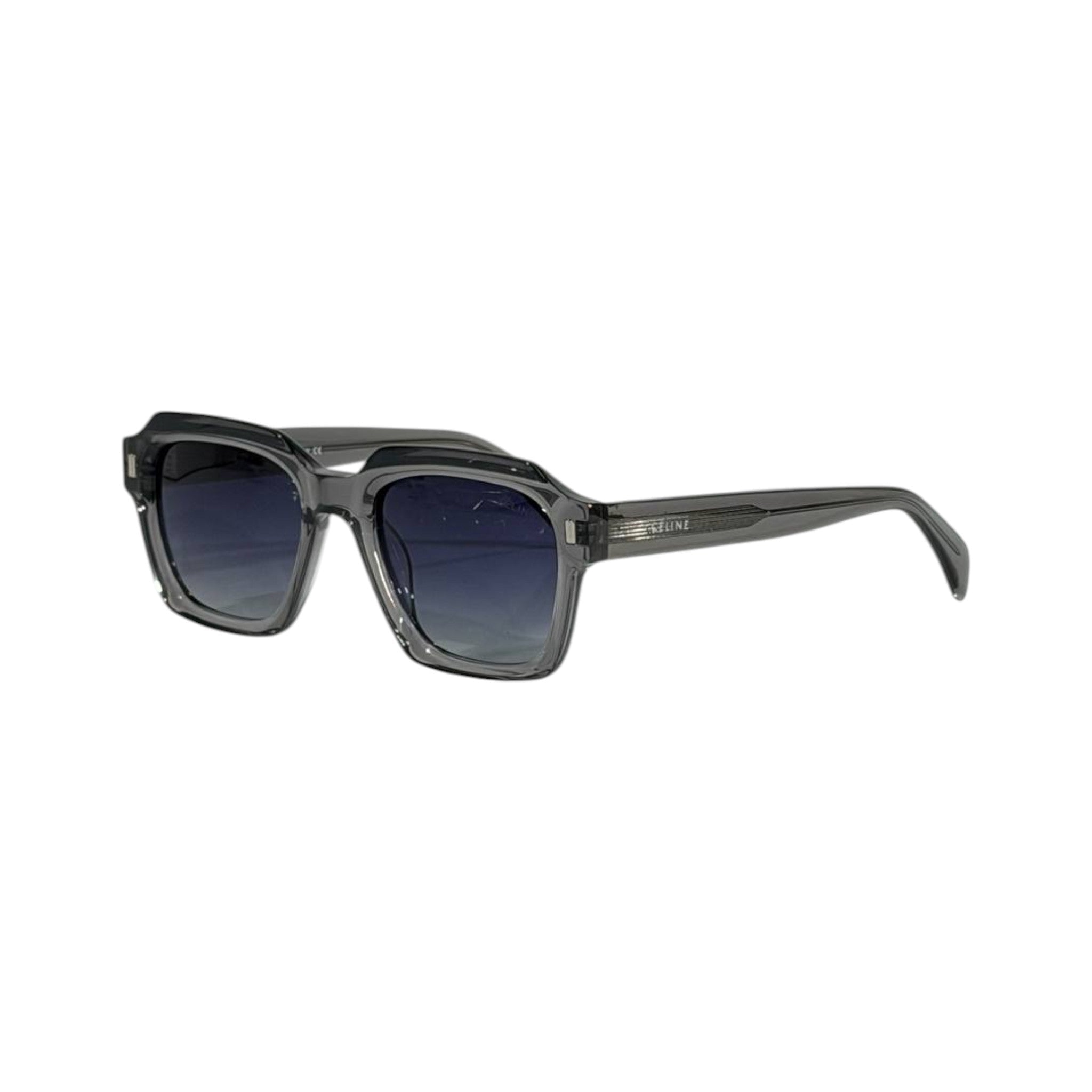 Celine Square Sunglasses – Transparent Grey Frame Blue Gradient 🕶️✨ - MASTERPIECE