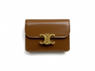 Celine Triomphe Leather Compact Wallet — Brown - MASTERPIECE
