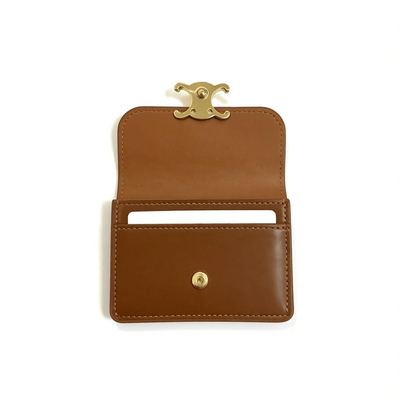 Celine Triomphe Leather Compact Wallet — Brown - MASTERPIECE
