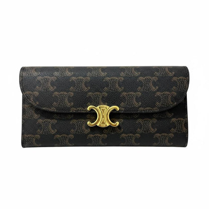 Celine Triomphe Long Wallet 🤎✨ Luxury Monogram Designer Wallet for Women - MASTERPIECE
