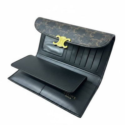 Celine Triomphe Long Wallet 🤎✨ Luxury Monogram Designer Wallet for Women - MASTERPIECE
