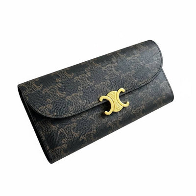 Celine Triomphe Long Wallet 🤎✨ Luxury Monogram Designer Wallet for Women - MASTERPIECE