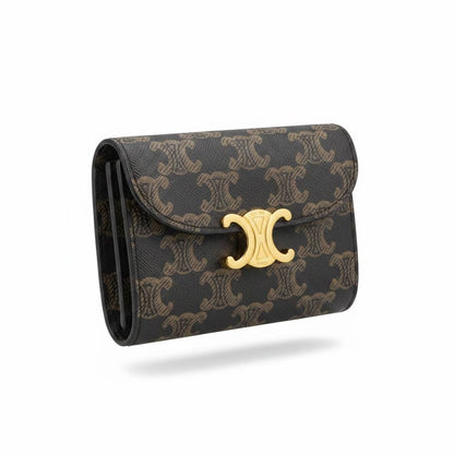 Celine Triomphe Monogram Wallet 🤎✨ Luxury Compact Designer Wallet for Women - MASTERPIECE