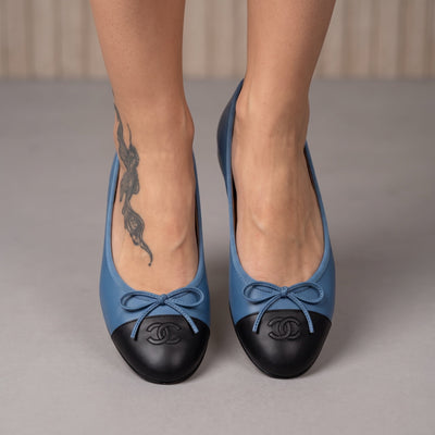 Chanel Ballerina Flats – Blue Black 🩵🖤 - MASTERPIECE