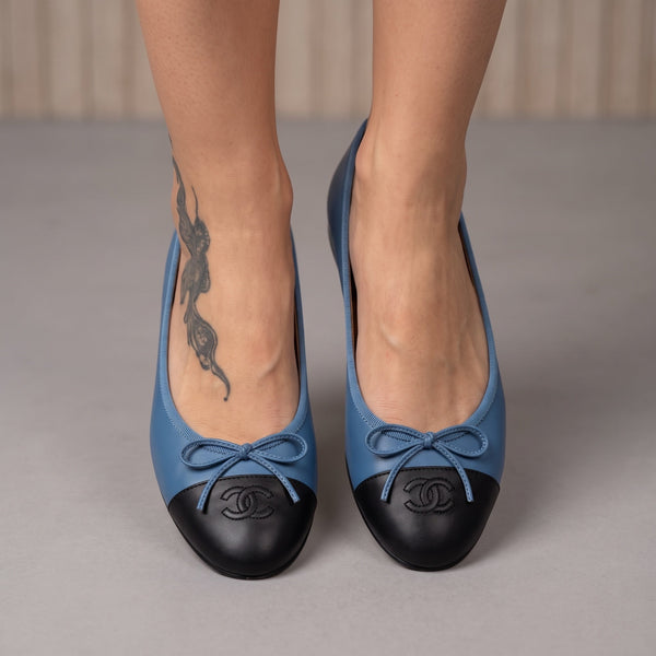 Chanel Ballerina Flats – Blue Black 🩵🖤