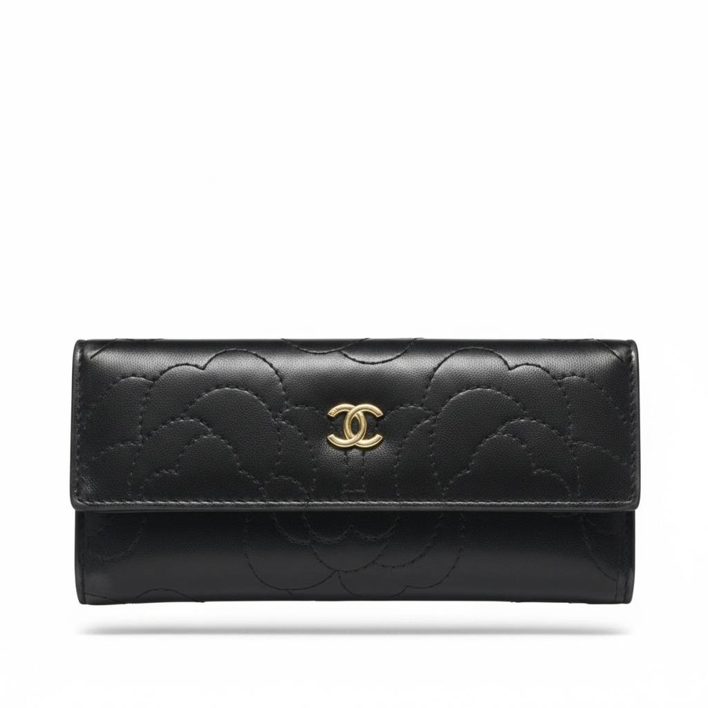 Chanel Black Camellia Long Wallet 🖤✨ Luxury Designer Wallet for Women - MASTERPIECE