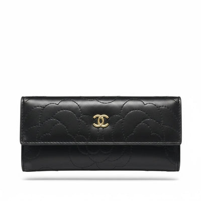 Chanel Black Camellia Long Wallet 🖤✨ Luxury Designer Wallet for Women - MASTERPIECE