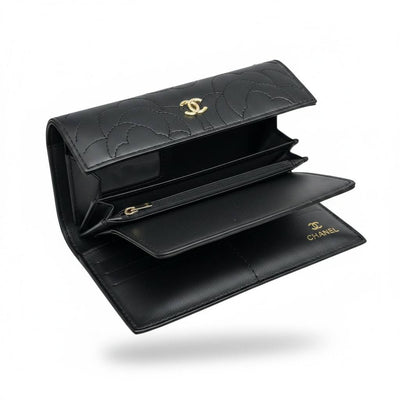 Chanel Black Camellia Long Wallet 🖤✨ Luxury Designer Wallet for Women - MASTERPIECE
