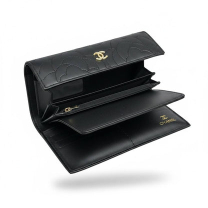 Chanel Black Camellia Long Wallet 🖤✨ Luxury Designer Wallet for Women - MASTERPIECE
