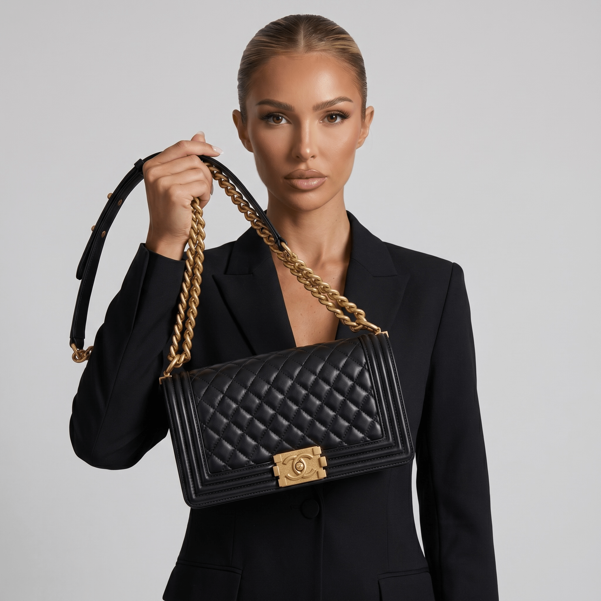 🖤 Chanel Boy Flap Bag – Classic Black Quilted Shoulder Bag - MASTERPIECE