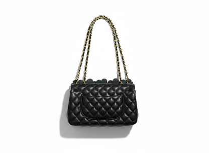Chanel Camellia Floral Chain Bag – Black & Burgundy 🌺🖤 - MASTERPIECE