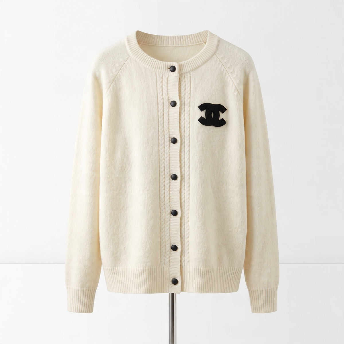 Chanel Cardigan – Cream CC Patch - MASTERPIECE