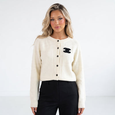 Chanel Cardigan – Cream CC Patch - MASTERPIECE