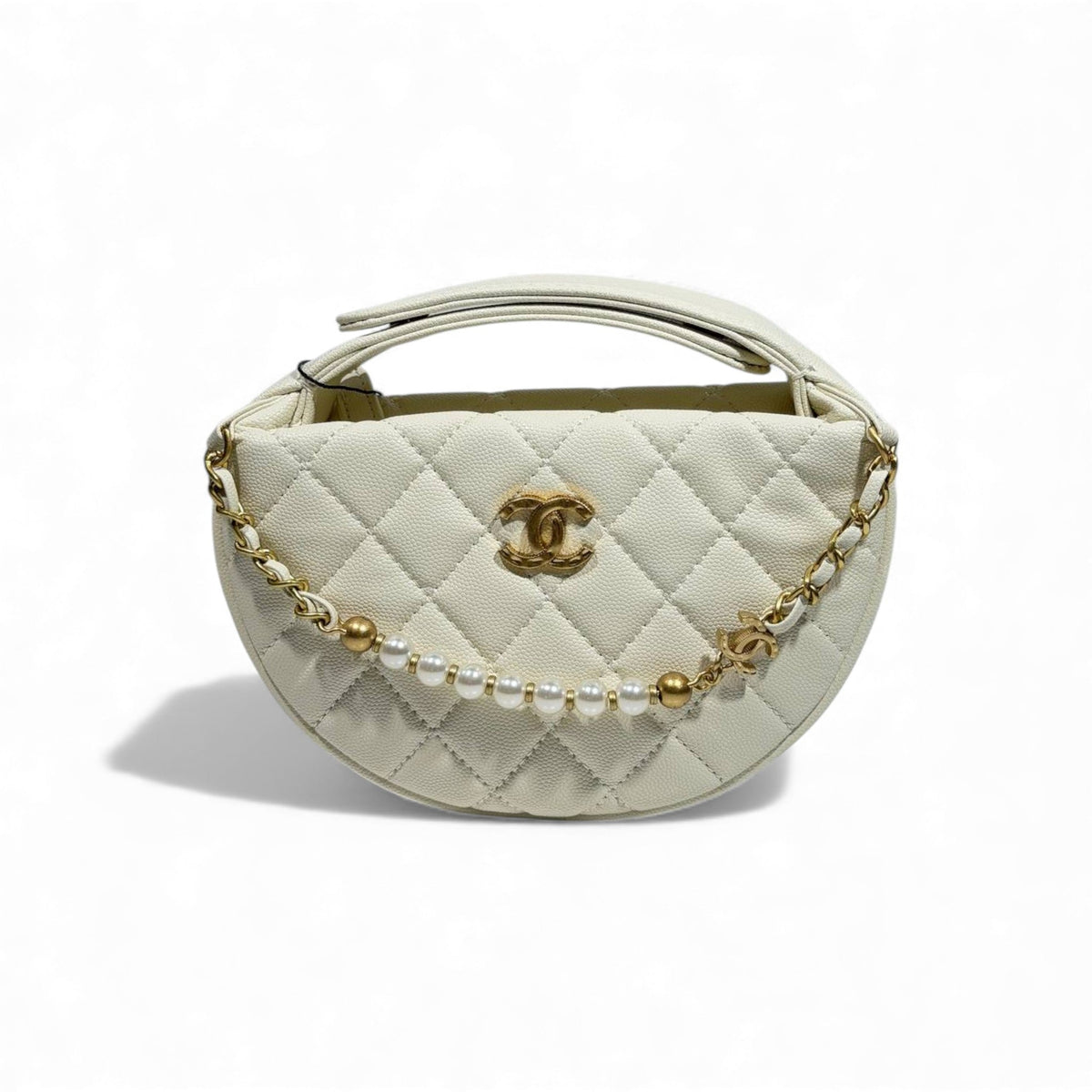 Chanel Chain Bag — White & Pearl - MASTERPIECE