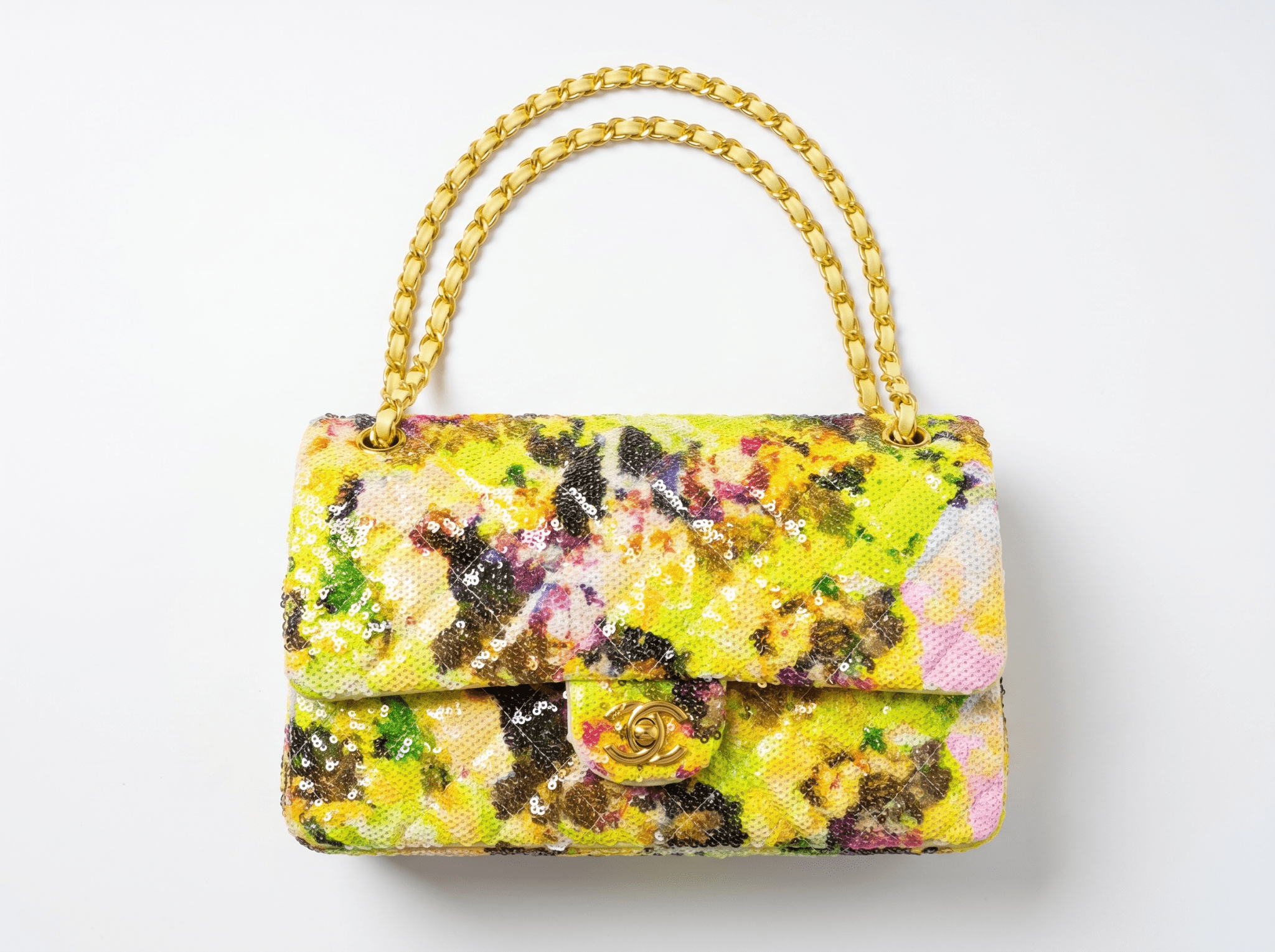 ✨ Chanel Floral Sequin Classic Flap Bag 🌸💛 - MASTERPIECE