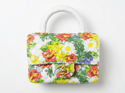🌼 Chanel Floral Sequin Mini Top Handle Bag 🌼 - MASTERPIECE