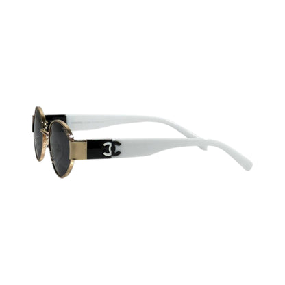 Chanel Inspired Round Sunglasses – Black & White Signature Look 🖤🤍 - MASTERPIECE