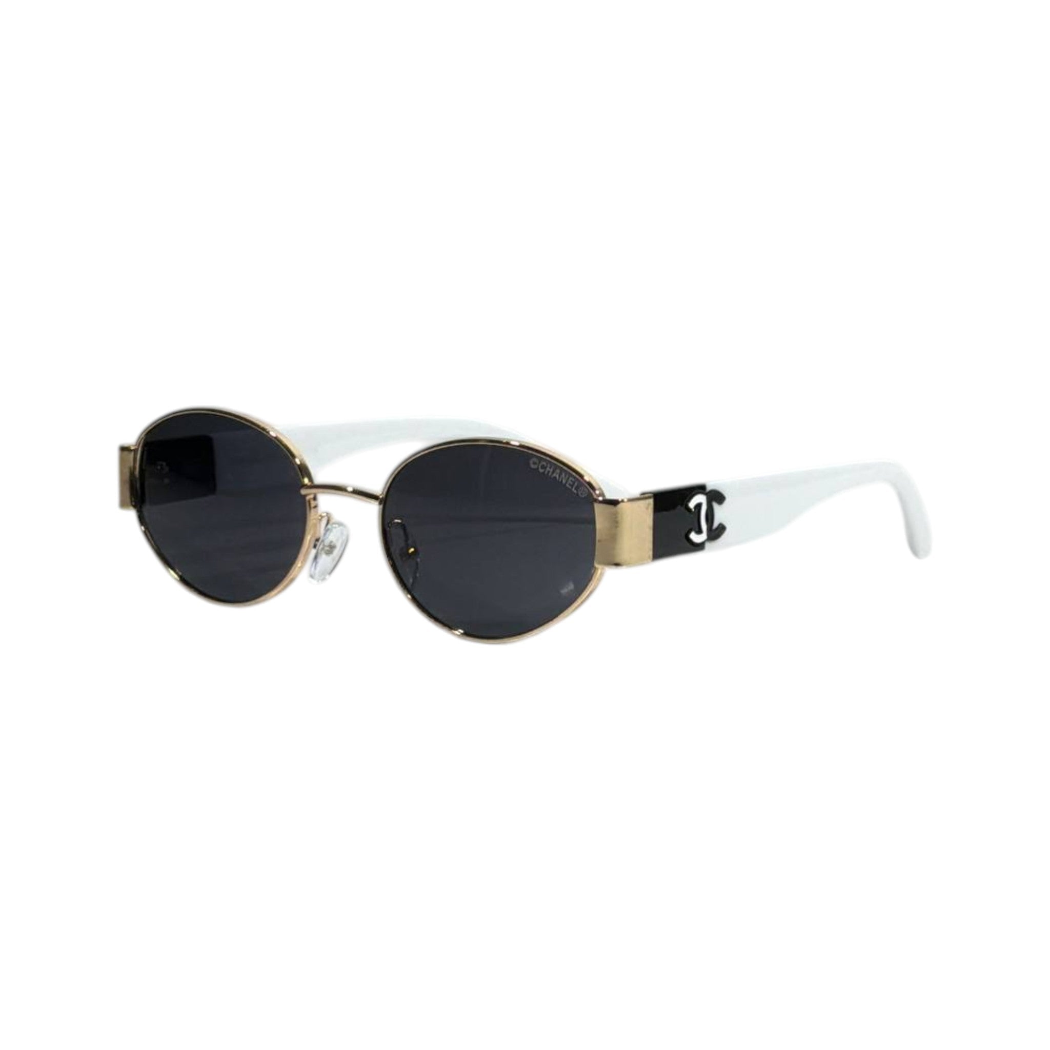 Chanel Inspired Round Sunglasses – Black & White Signature Look 🖤🤍 - MASTERPIECE