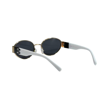 Chanel Inspired Round Sunglasses – Black & White Signature Look 🖤🤍 - MASTERPIECE