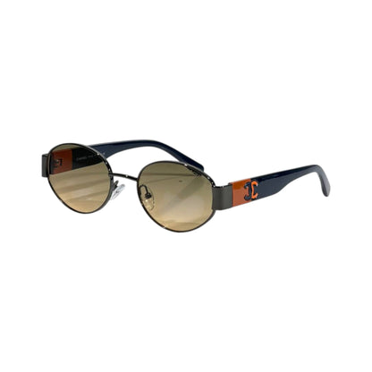 Chanel Inspired Round Sunglasses – Navy & Orange Statement Look 🧡💙 - MASTERPIECE