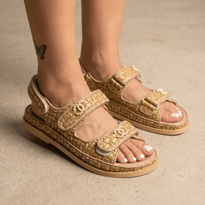 Chanel-Inspired Woven Comfort Sandals ✨🤍 - MASTERPIECE