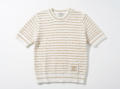🤍 Chanel Metallic Stripe Knit Top - MASTERPIECE