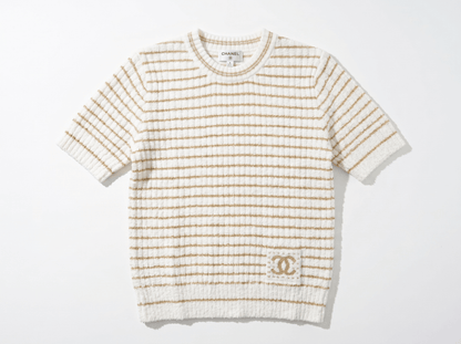 🤍 Chanel Metallic Stripe Knit Top - MASTERPIECE