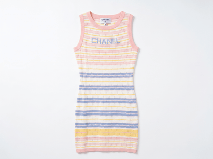 🌸 Chanel Pastel Stripe Knit Mini Dress - MASTERPIECE