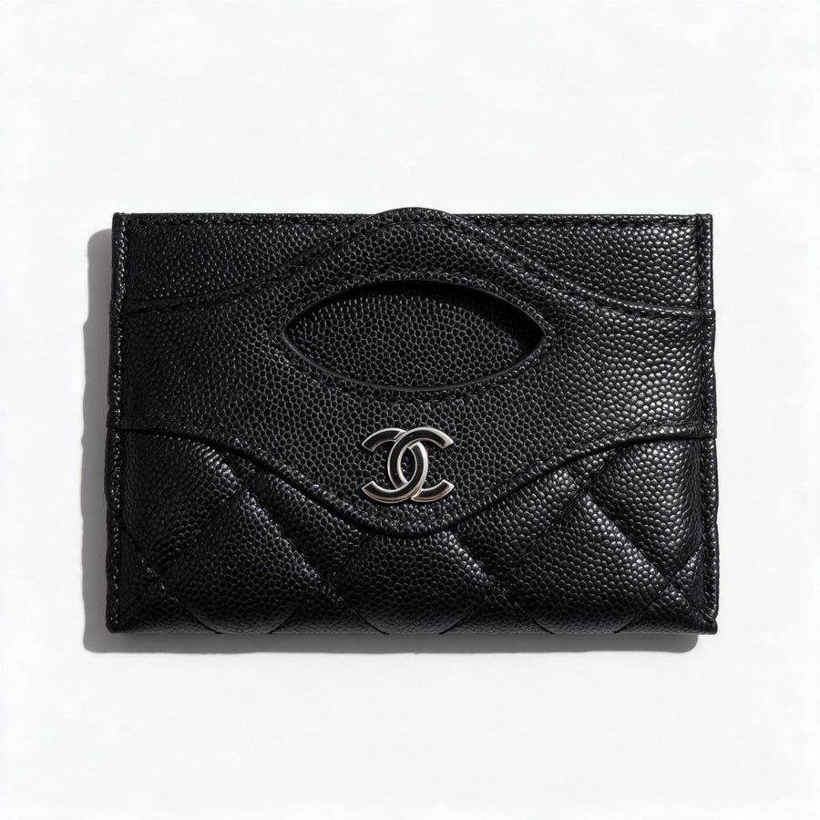 Chanel Quilted Card Holder — Black