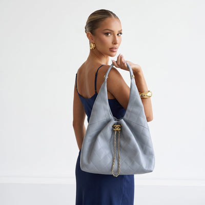 Chanel Quilted Hobo Bag — Blue - MASTERPIECE