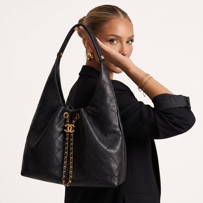 Chanel Quilted Maxi Hobo — Black - MASTERPIECE