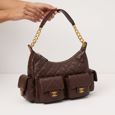 Chanel Quilted Shoulder Bag – Chocolate Brown 👜 - MASTERPIECE